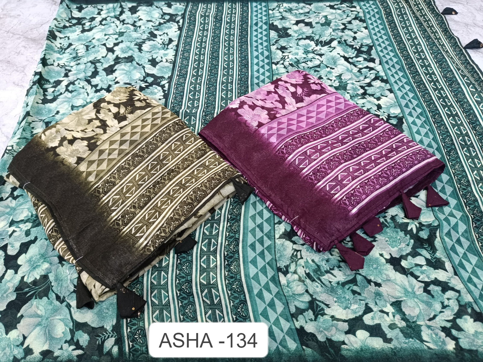 Asha 134 Kalpveli Chiffon Sarees Supplier Ahmedabad
