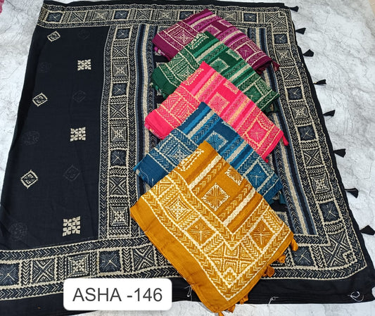 Asha 146 Kalpveli Muslin Sarees Wholesaler Ahmedabad