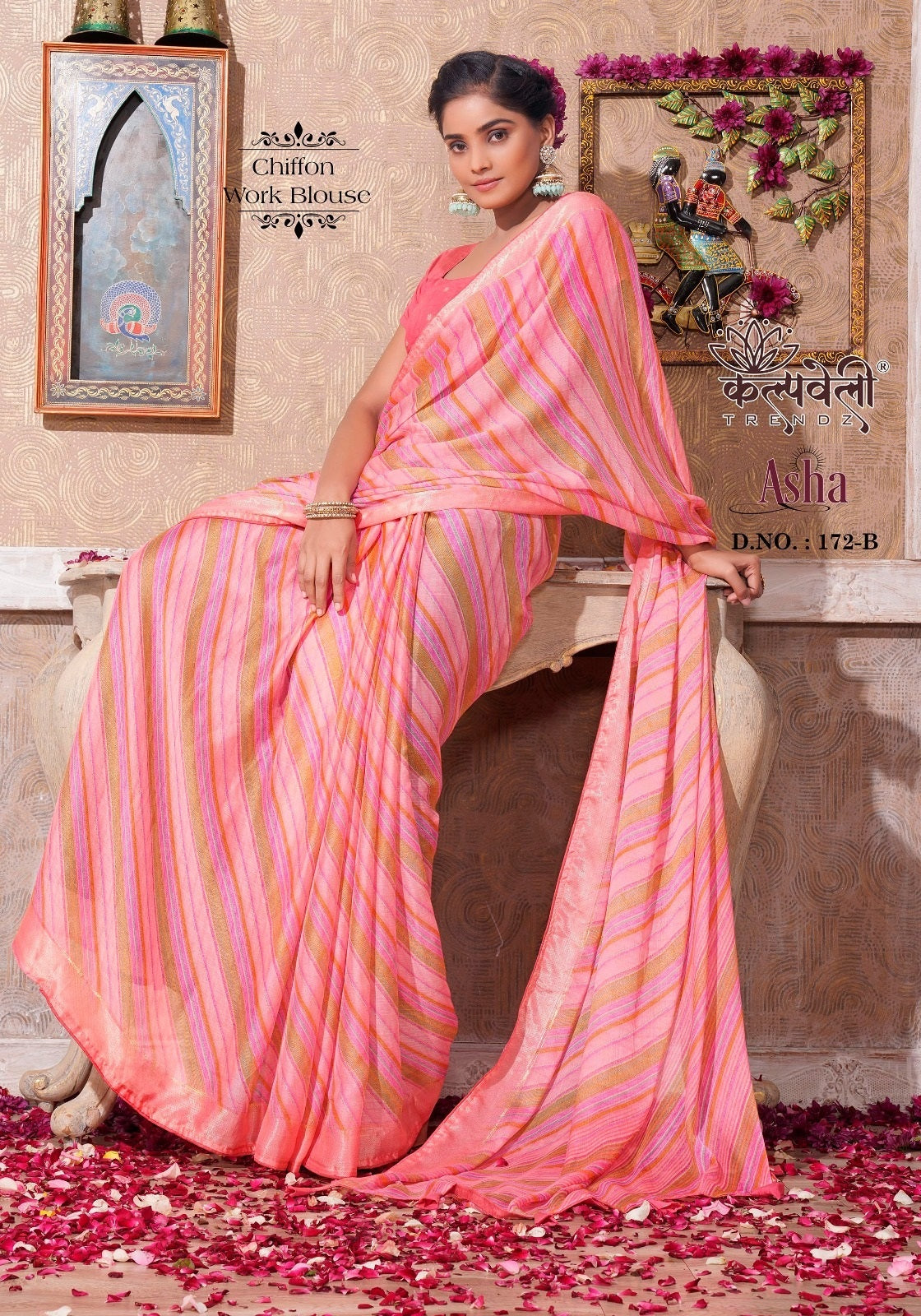 Asha 172 Kalpveli Moss Sarees Exporter Ahmedabad