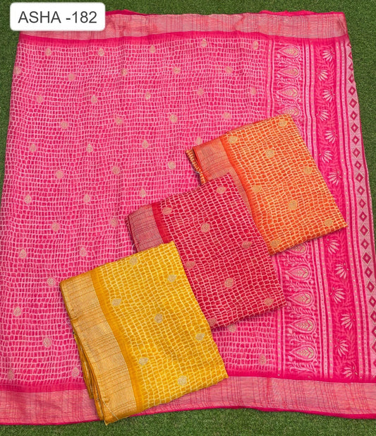 Asha 182 Kalpveli Chiffon Sarees Wholesaler India