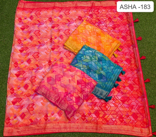 Asha 183 Kalpveli Mono Georgette Sarees Exporter Ahmedabad