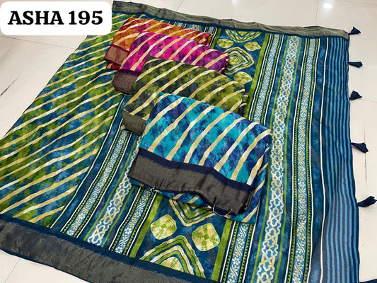 Asha 195 Kalpveli Chiffon Sarees Exporter Gujarat