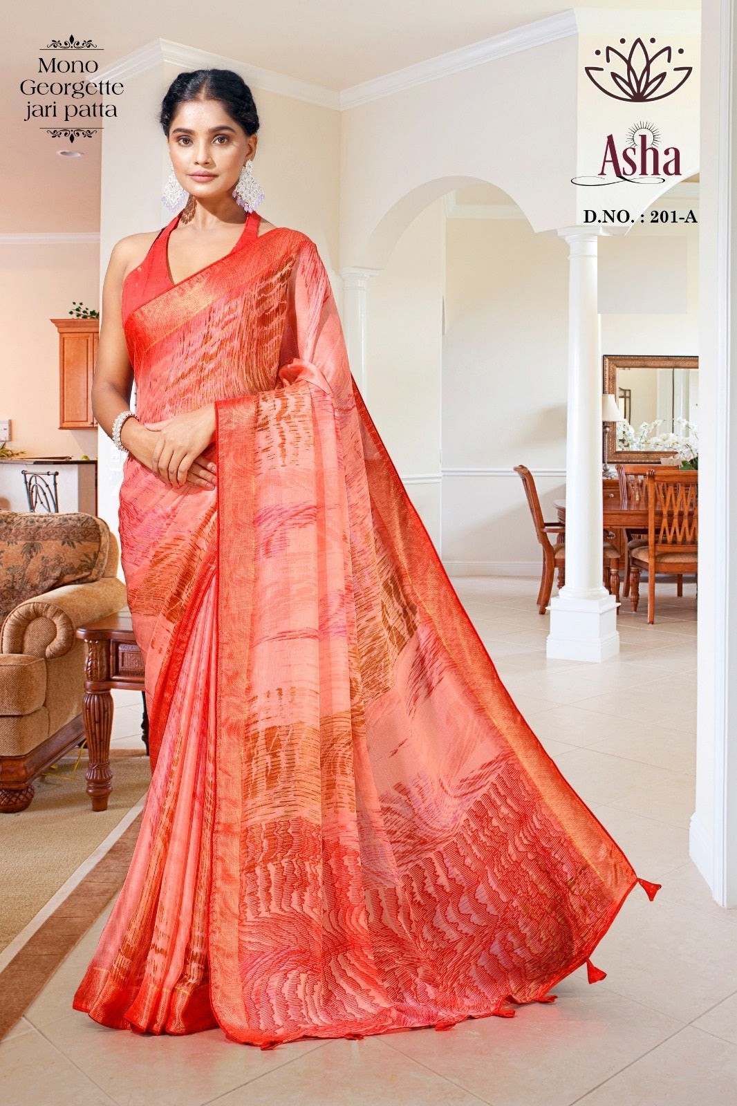 Asha 201 Kalpveli Mono Georgette Sarees Exporter