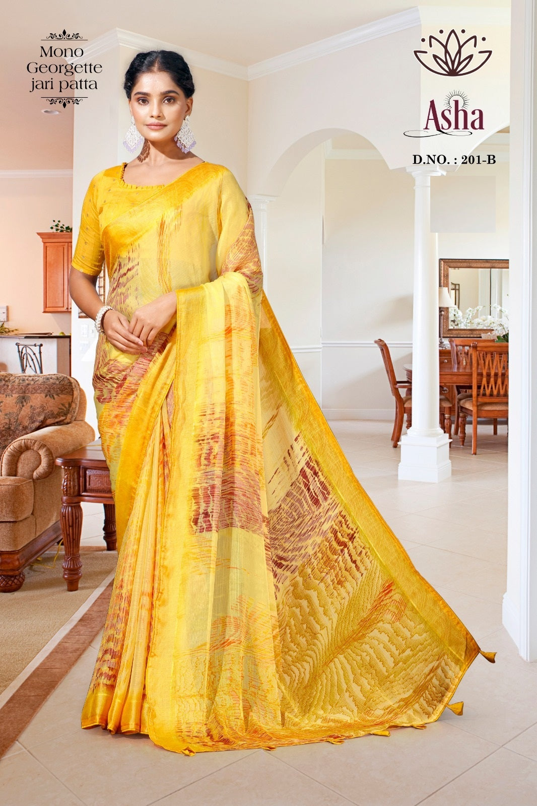 Asha 201 Kalpveli Mono Georgette Sarees Exporter