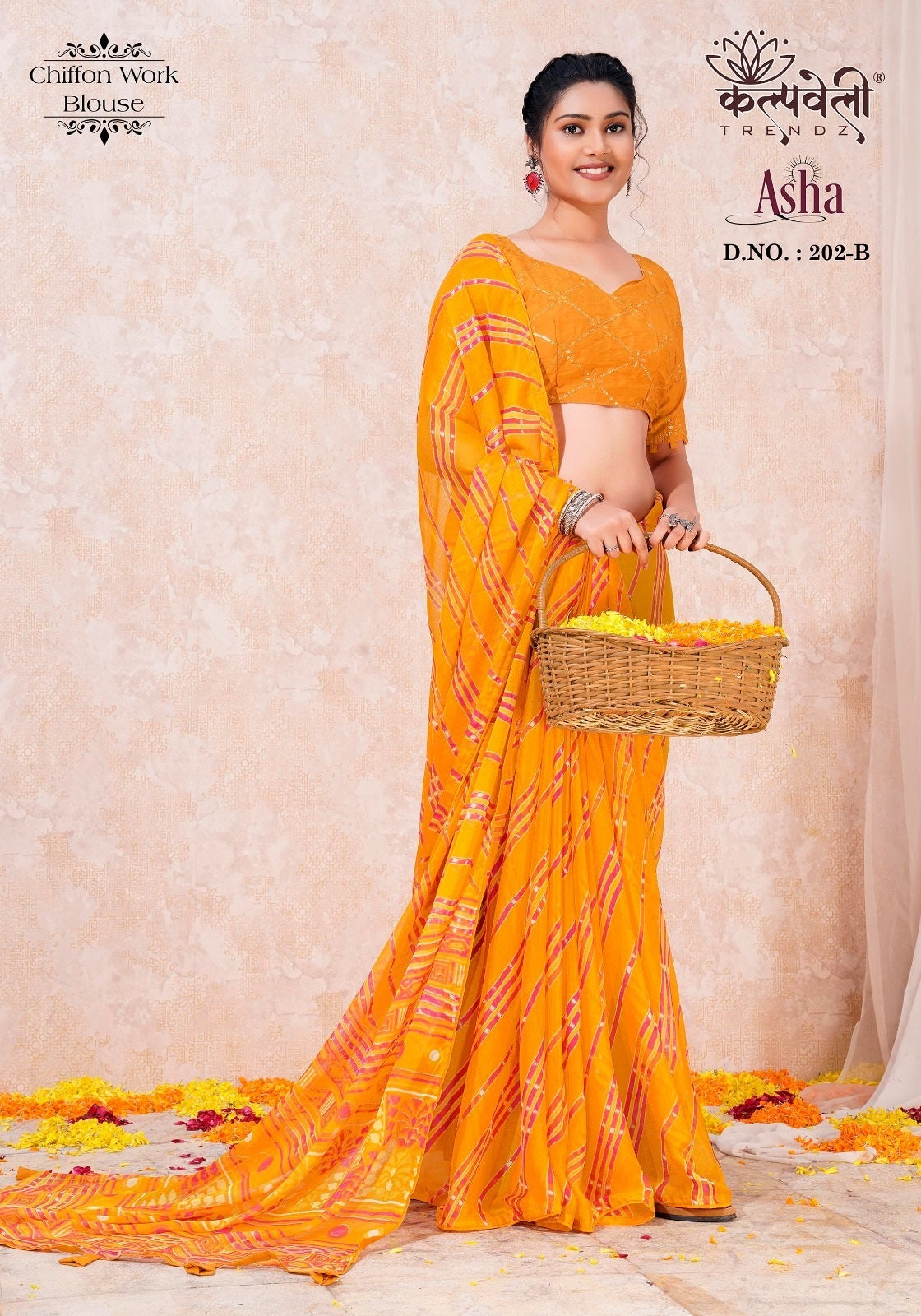 Asha 202 Kalpveli Chiffon Jari Sarees Wholesaler