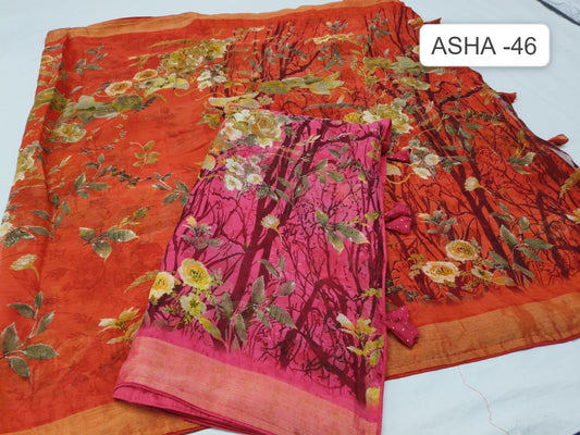 Asha 46 Kalpveli Chiffon Sarees Exporter Gujarat