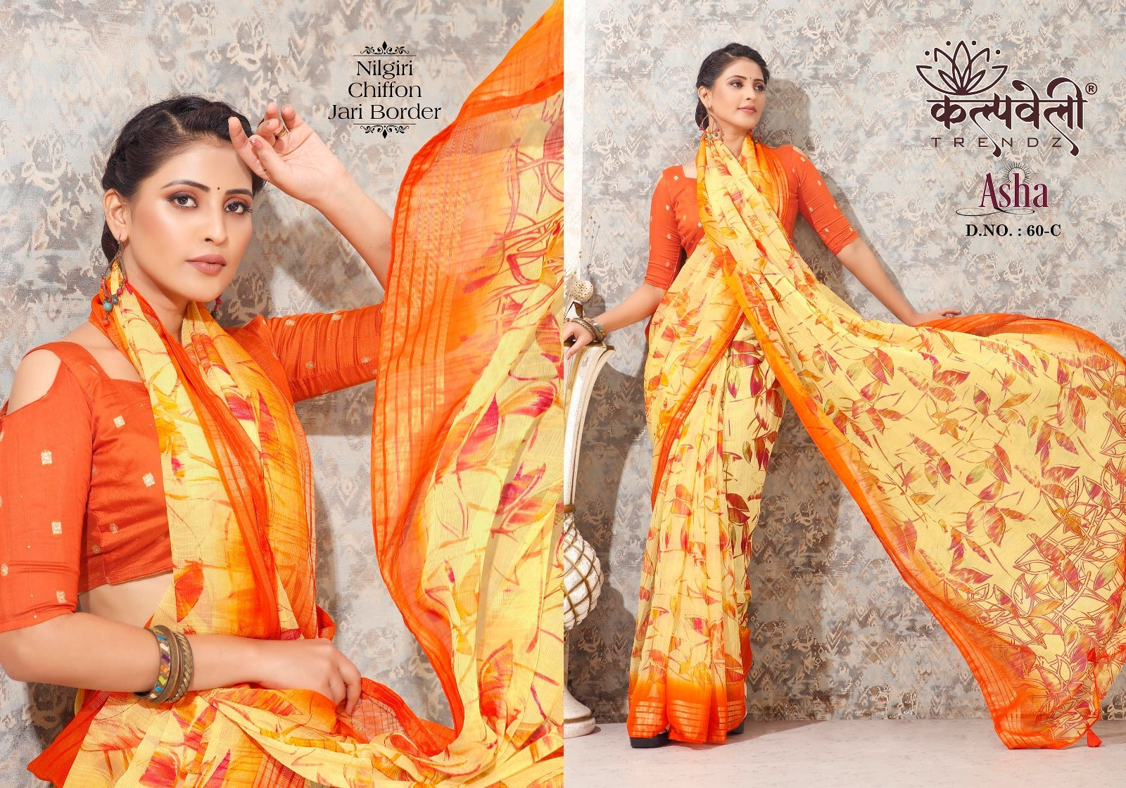 Asha 60 Kalpveli Nilgiri Chiffon Sarees