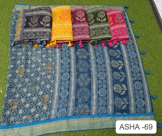 Asha 69 Kalpveli Nilgiri Chiffon Sarees