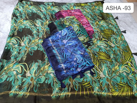 Asha 93 Kalpveli Moss Satin Sarees Manufacturer