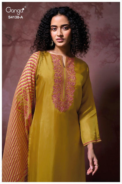 Ashael 4138 Ganga Pure Bemberg Salwar Suits Exporter Ahmedabad
