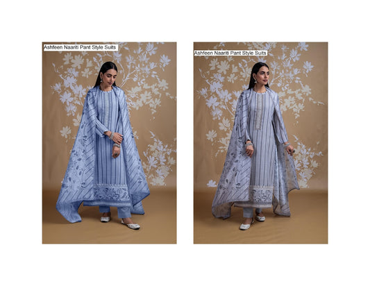 Ashfeen Naariti Linen Pant Style Suits Wholesaler Ahmedabad