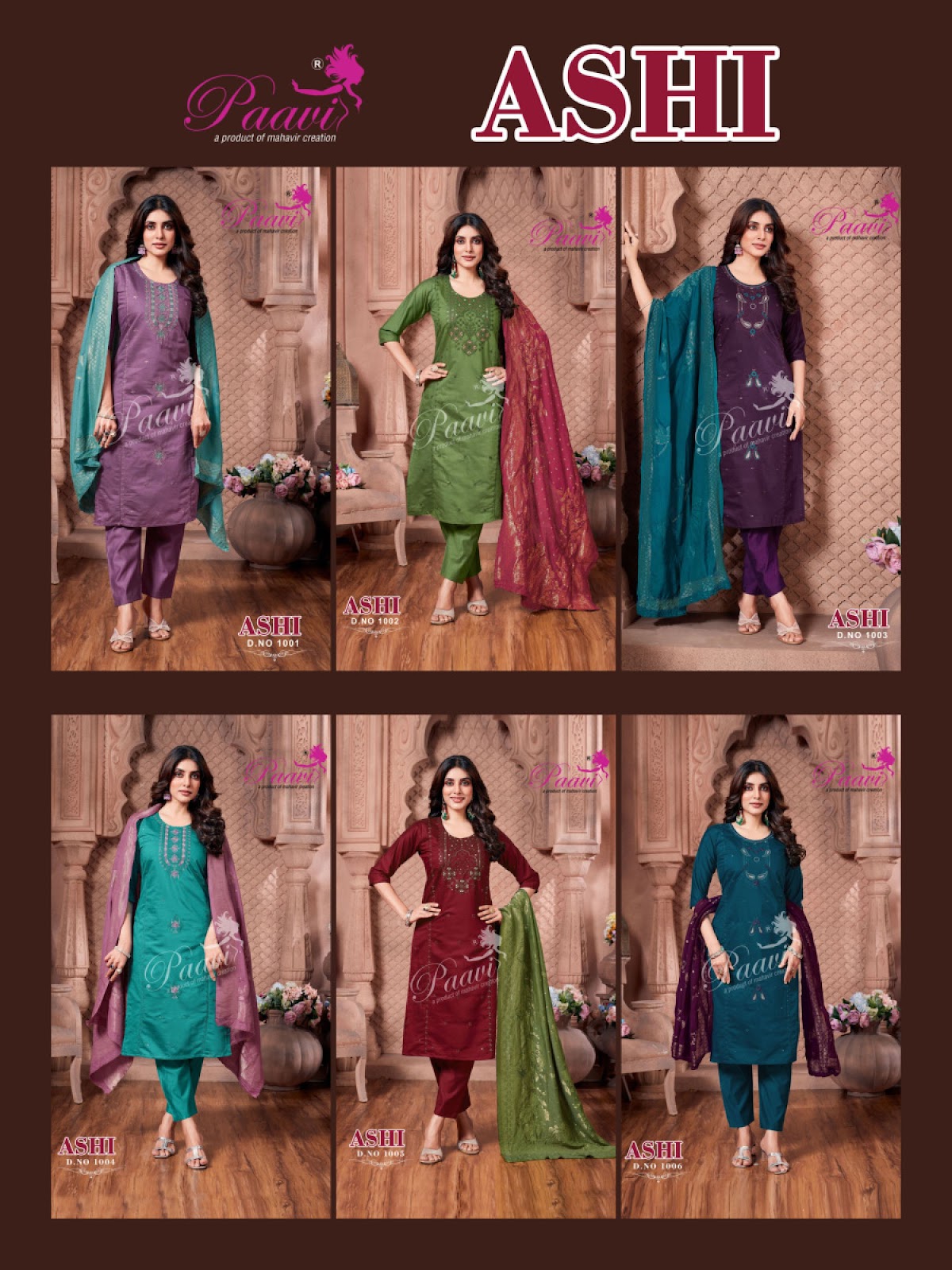 Ashi Paavi Vertican Readymade Pant Style Suits Wholesaler India