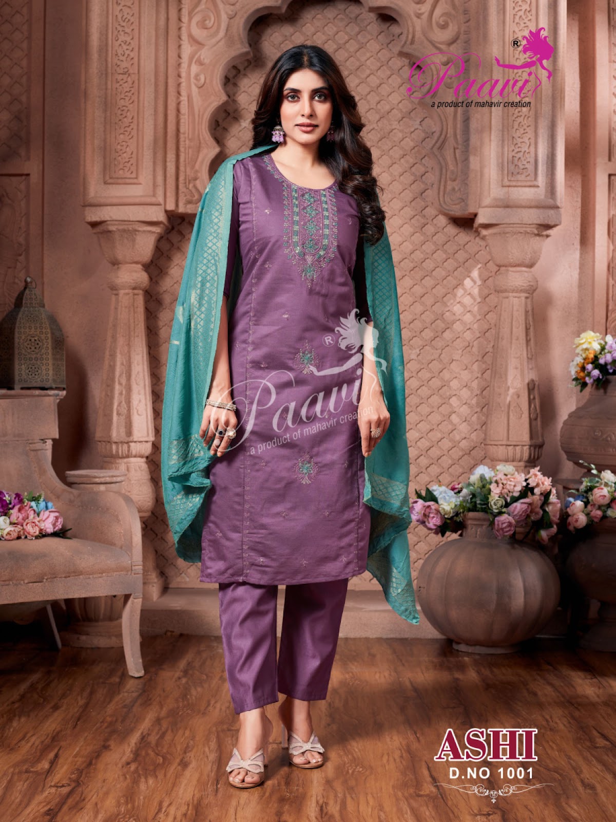 Ashi Paavi Vertican Readymade Pant Style Suits Wholesaler India