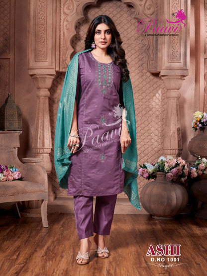 Ashi Paavi Vertican Readymade Pant Style Suits Wholesaler India