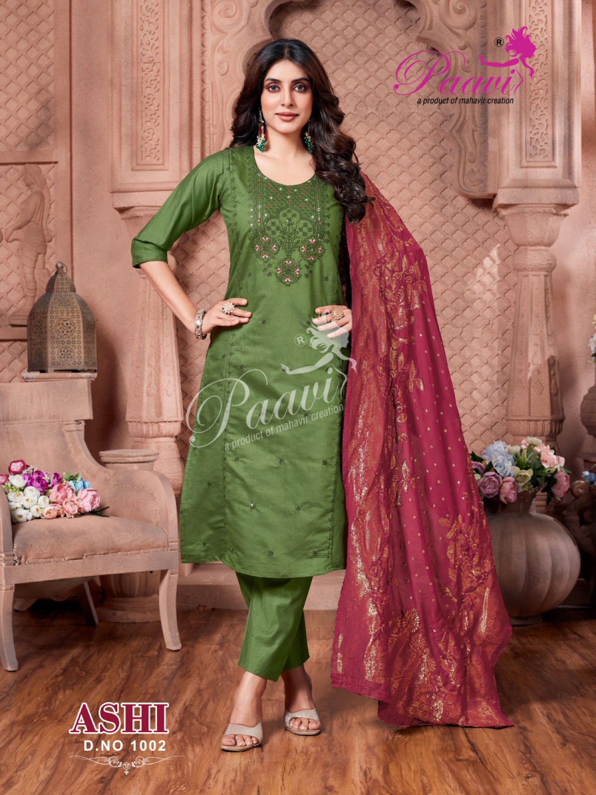Ashi Paavi Vertican Readymade Pant Style Suits Wholesaler India