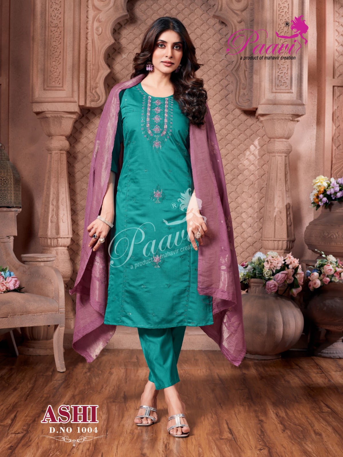 Ashi Paavi Vertican Readymade Pant Style Suits Wholesaler India