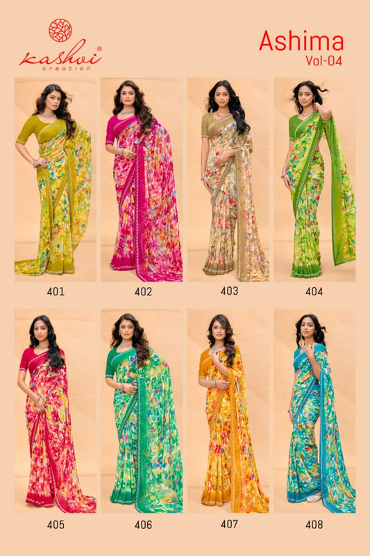 Ashima Vol 4 Kashvi Creation Weightless Sarees Exporter