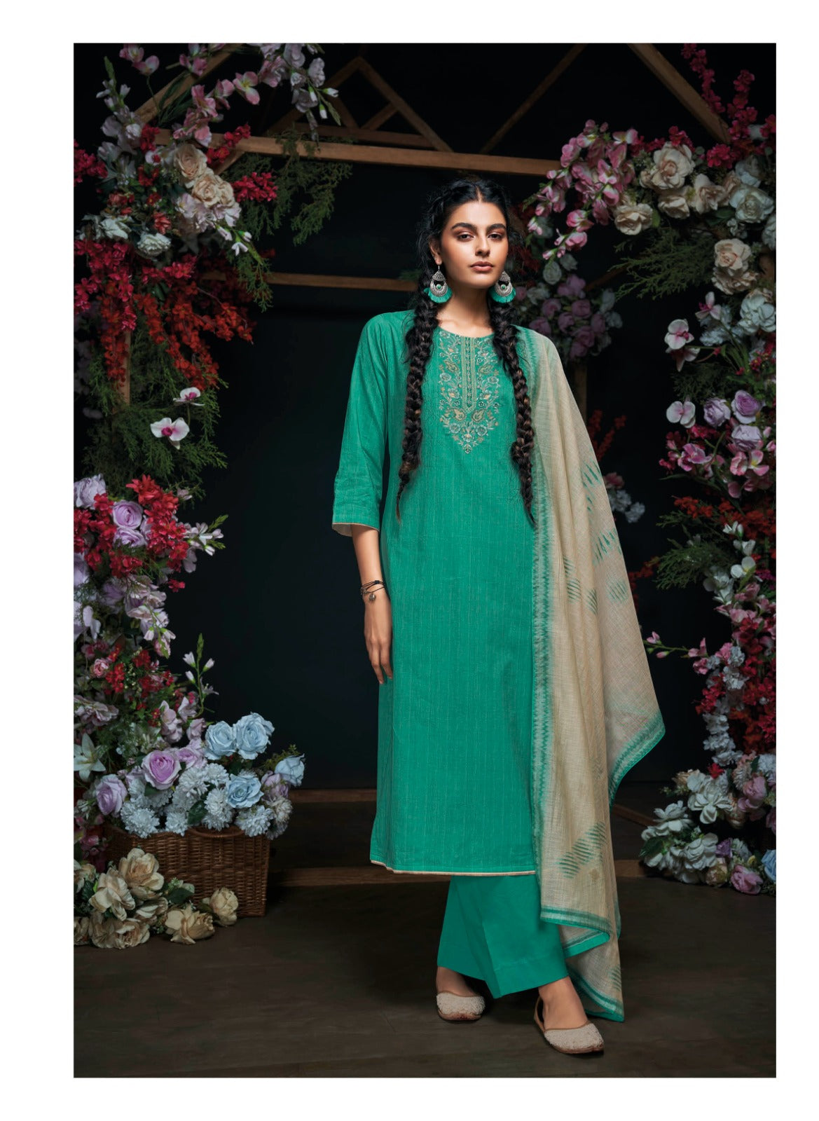 Ashina Ganga Premium Cotton Plazzo Style Suits Manufacturer