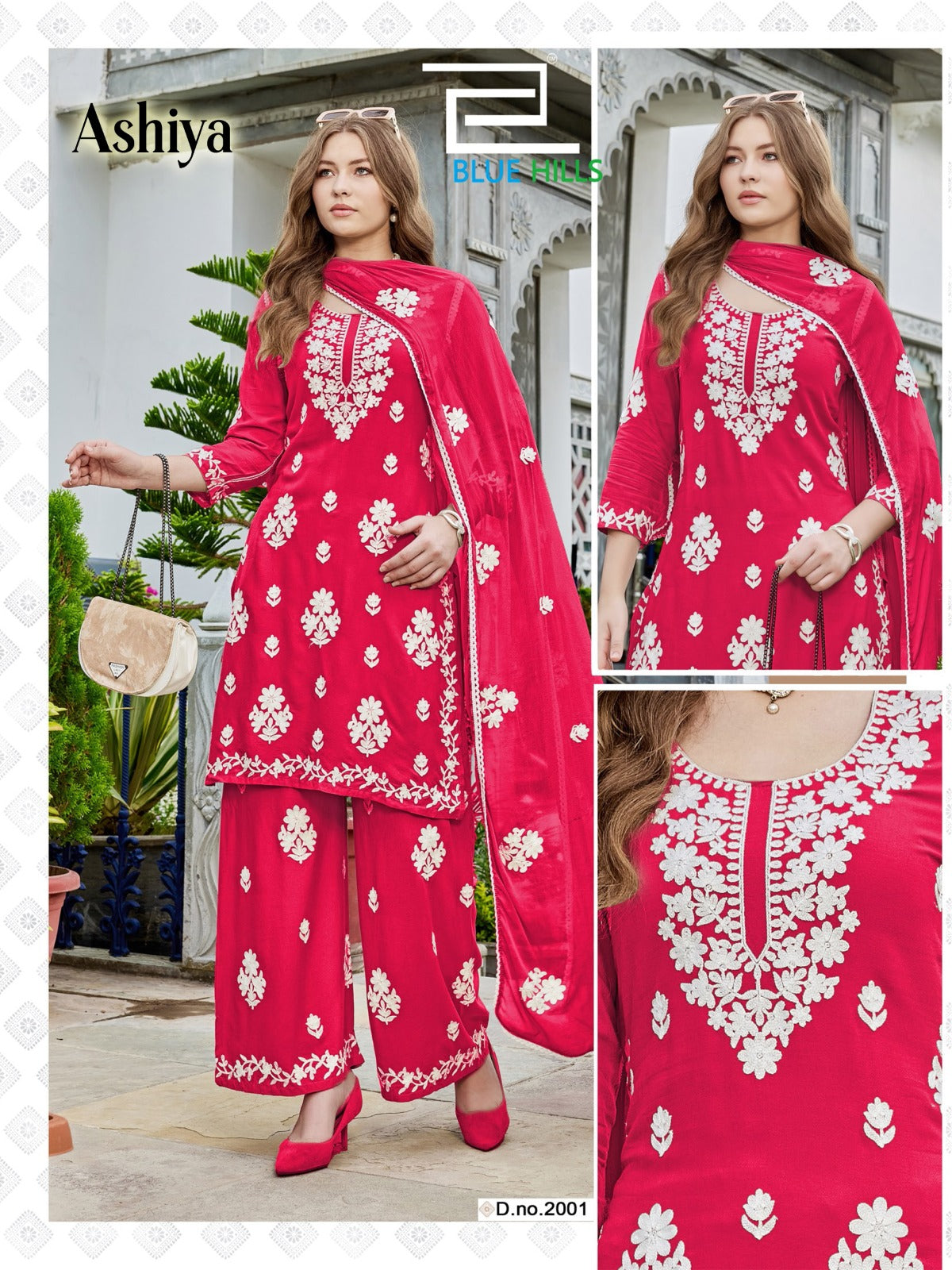 Ashiya Blue Hills Rayon 14Kg Readymade Plazzo Style Suits Manufacturer