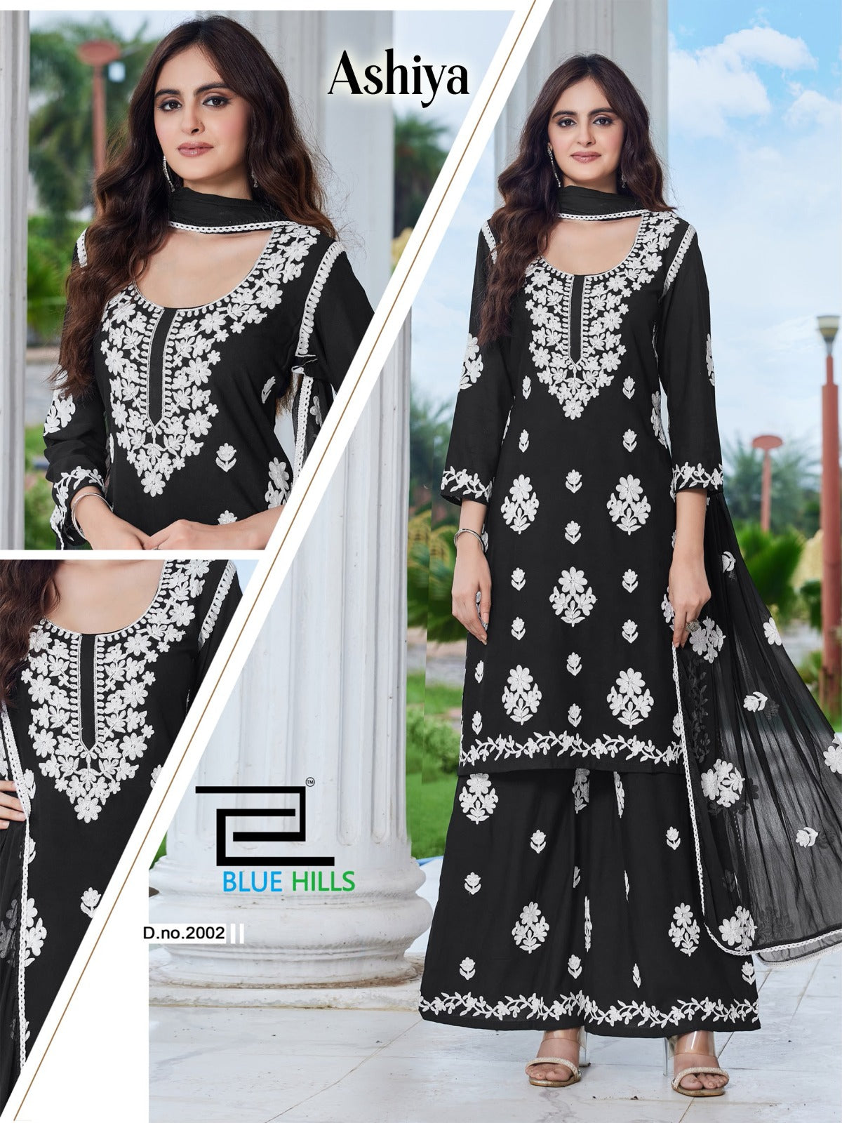 Ashiya Blue Hills Rayon 14Kg Readymade Plazzo Style Suits Manufacturer
