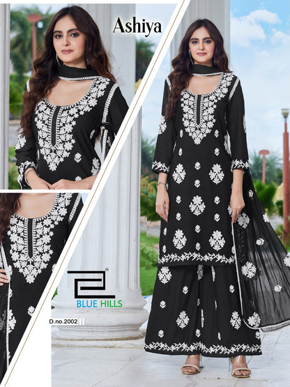 Ashiya Blue Hills Rayon 14Kg Readymade Plazzo Style Suits Manufacturer