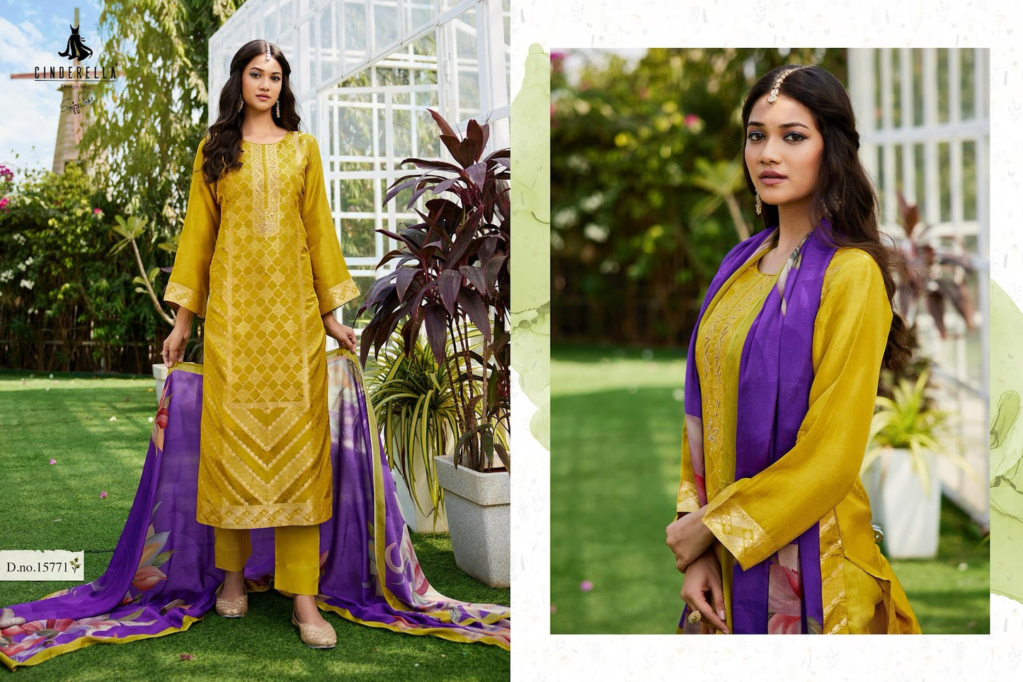 Ashki Cinderella Silk Jacquard Pant Style Suits Supplier India