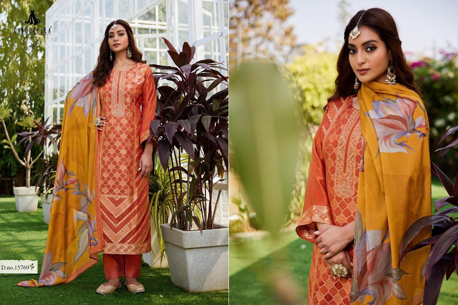 Ashki Cinderella Silk Jacquard Pant Style Suits Supplier India
