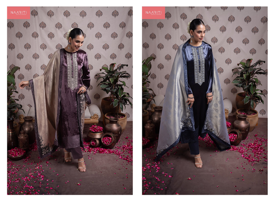 Ashkya Naariti Velvet Suits Manufacturer Gujarat