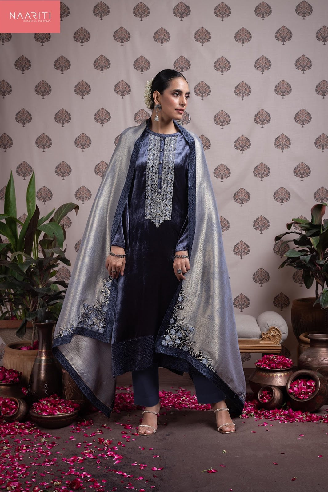 Ashkya Naariti Velvet Suits Manufacturer Gujarat
