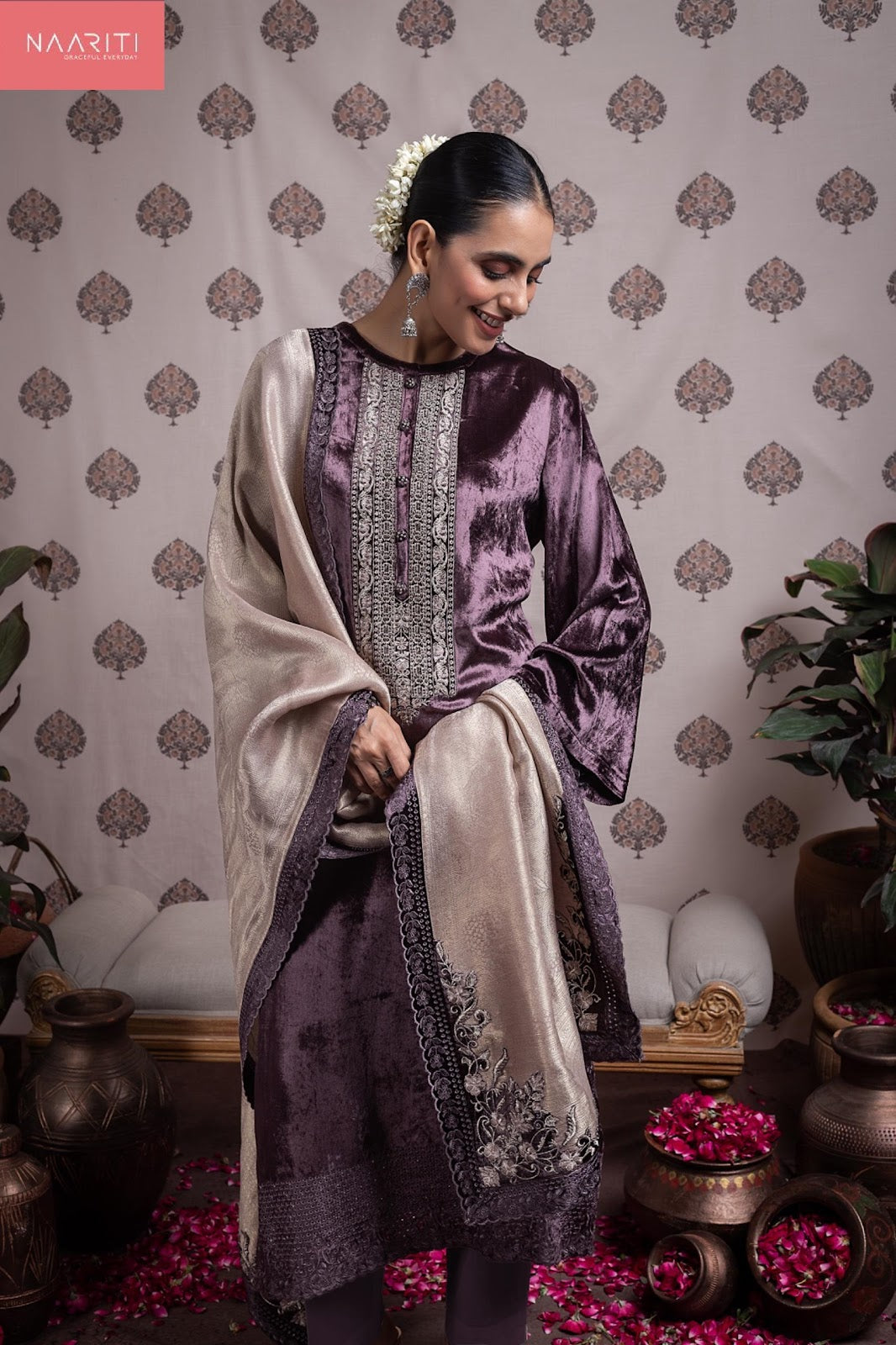Ashkya Naariti Velvet Suits Manufacturer Gujarat