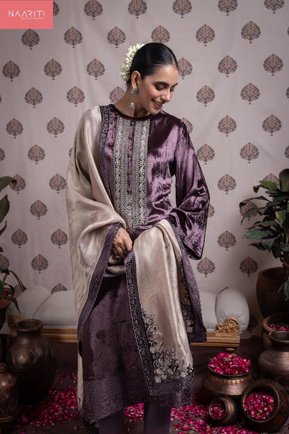 Ashkya Naariti Velvet Suits Manufacturer Gujarat