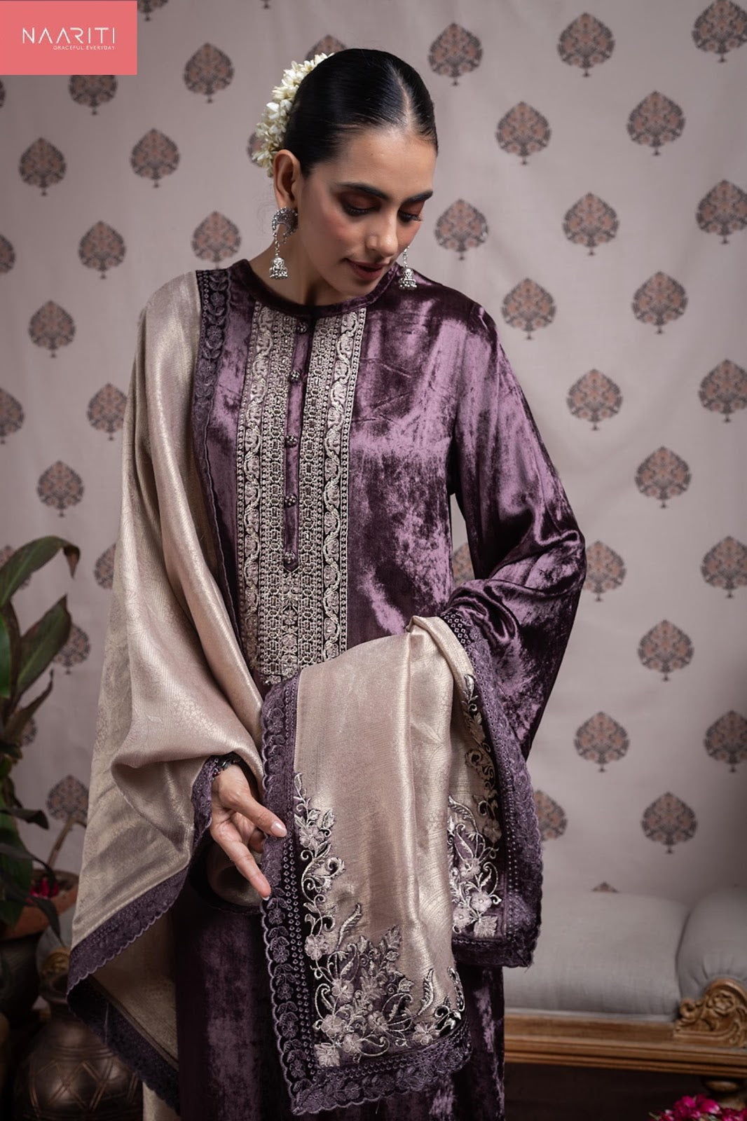 Ashkya Naariti Velvet Suits Manufacturer Gujarat