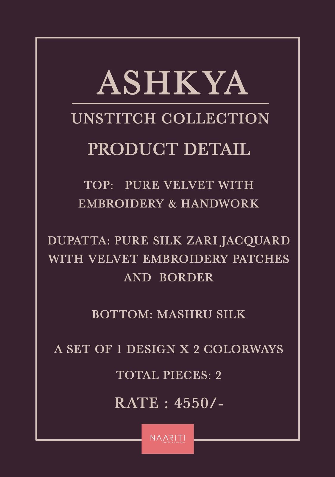 Ashkya Naariti Velvet Suits Manufacturer Gujarat