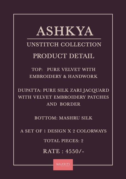 Ashkya Naariti Velvet Suits Manufacturer Gujarat