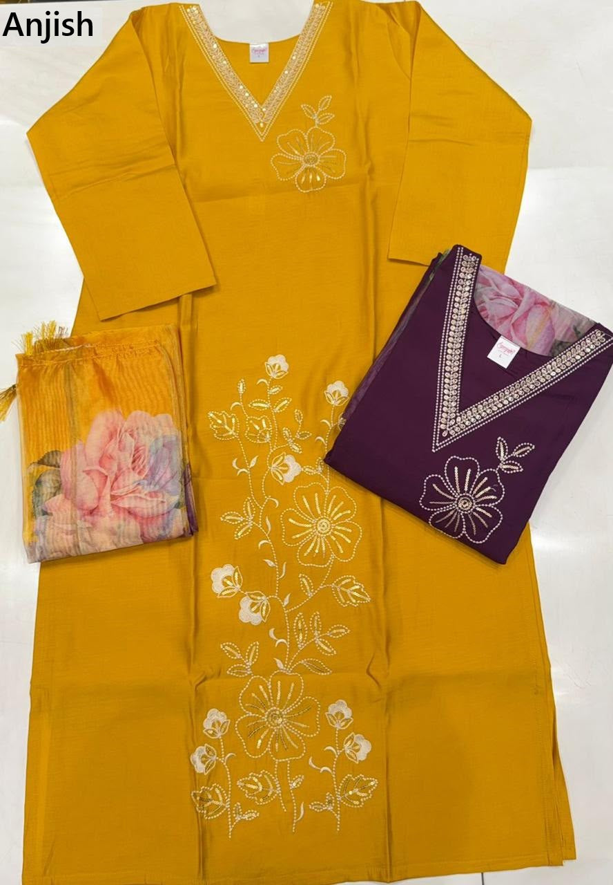 Ashma Anjish Roman Silk Readymade Pant Style Suits Wholesale Price
