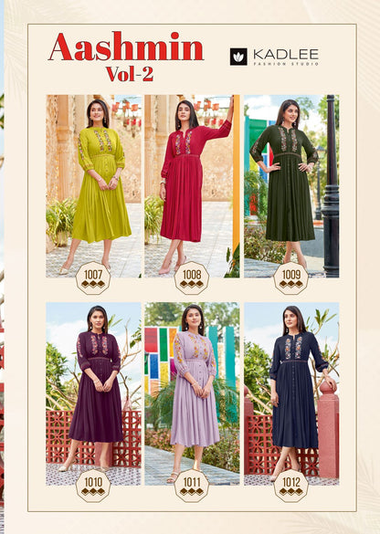 Aashmin Vol 2 Kadlee Rayon One Piece Supplier India