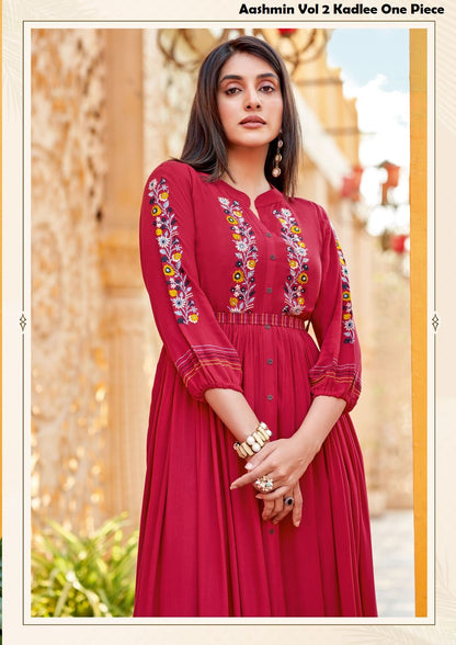 Aashmin Vol 2 Kadlee Rayon One Piece Supplier India