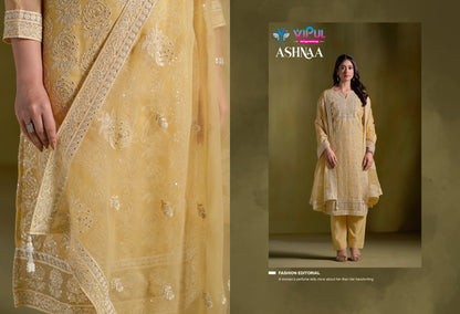 Ashnaa Vipul Chiffon Pant Style Suits Wholesaler India