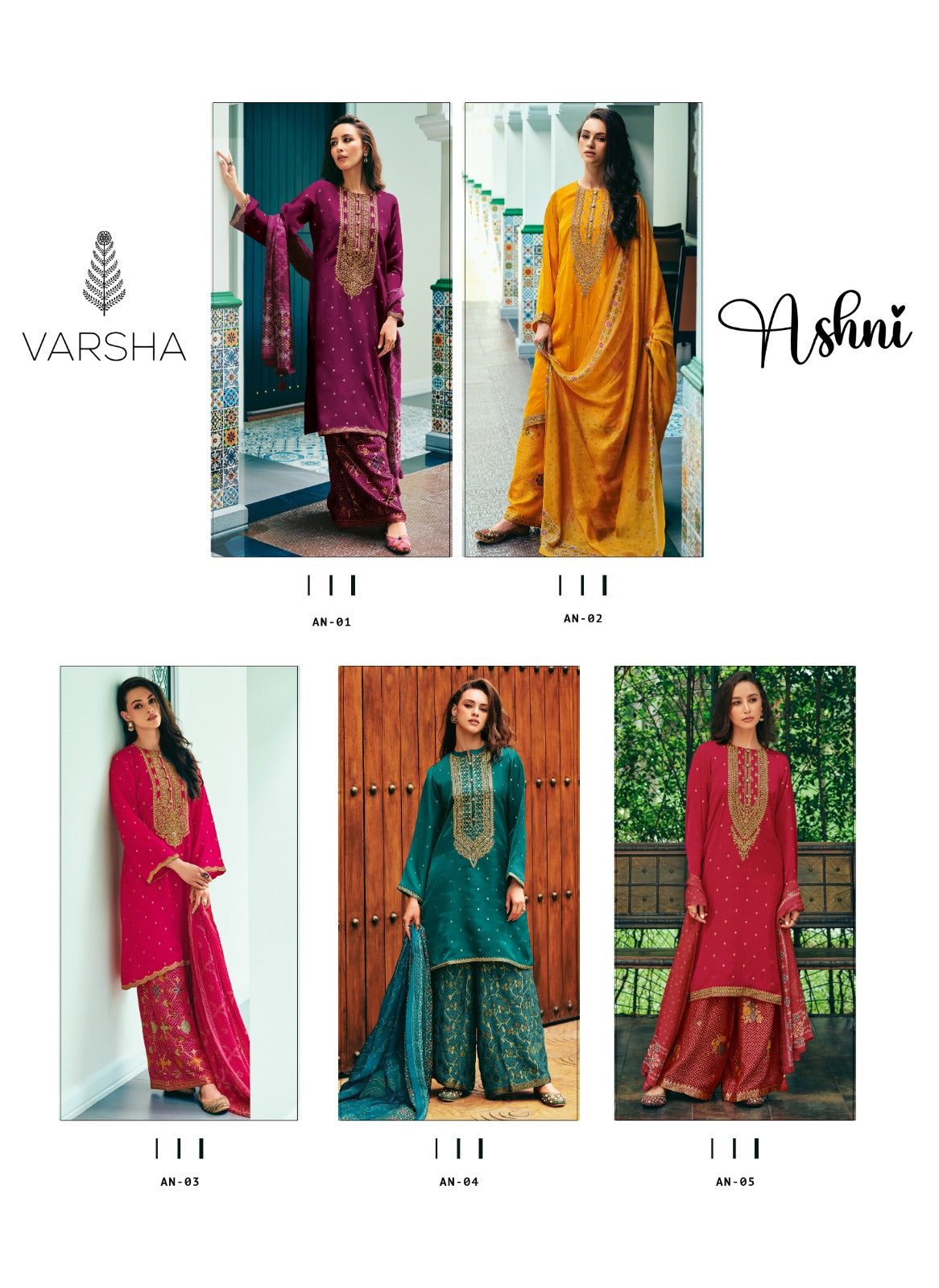 Ashni Varsha Fashions Viscose Plazzo Style Suits Supplier Gujarat