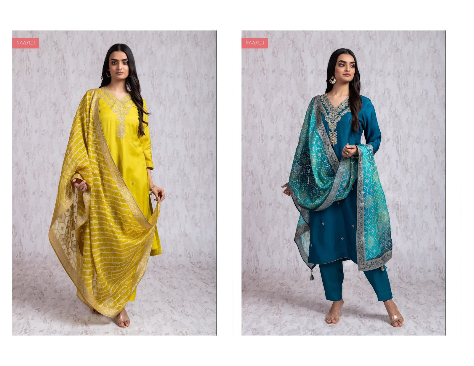 Ashwika Naariti Russian Silk Pant Style Suits Wholesaler Ahmedabad