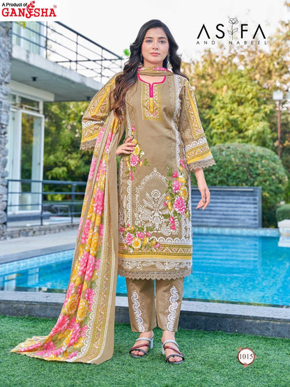 Asifa And Nabeel Vol 1 Heavy Luxury Collection Ganesha Cotton Karachi Salwar Suits Supplier Gujarat