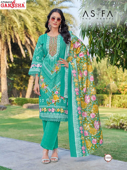 Asifa And Nabeel Vol 1 Heavy Luxury Collection Ganesha Cotton Karachi Salwar Suits Supplier Gujarat