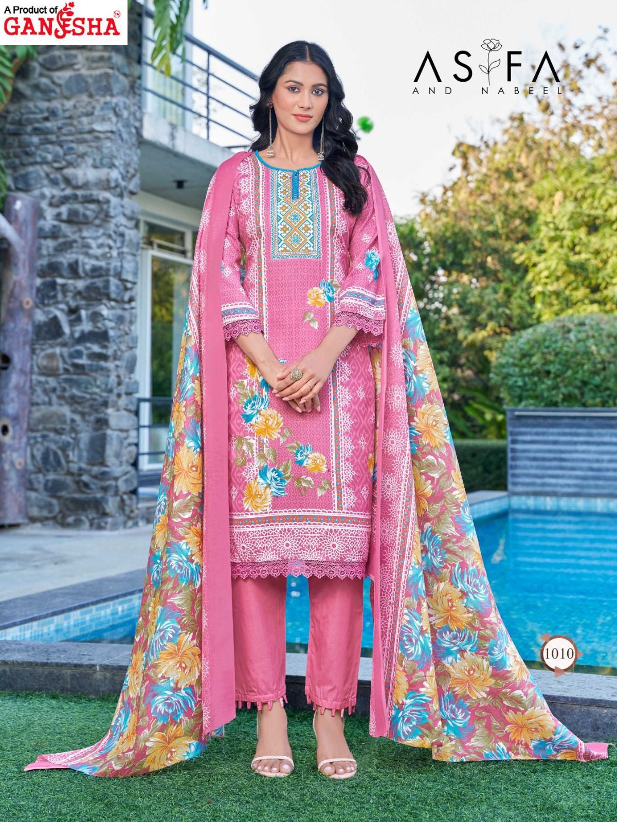 Asifa And Nabeel Vol 1 Heavy Luxury Collection Ganesha Cotton Karachi Salwar Suits Supplier Gujarat