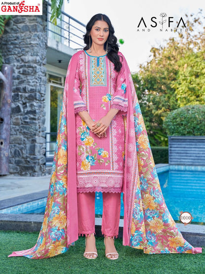 Asifa And Nabeel Vol 1 Heavy Luxury Collection Ganesha Cotton Karachi Salwar Suits Supplier Gujarat