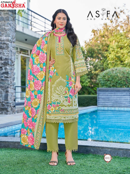 Asifa And Nabeel Vol 1 Heavy Luxury Collection Ganesha Cotton Karachi Salwar Suits Supplier Gujarat