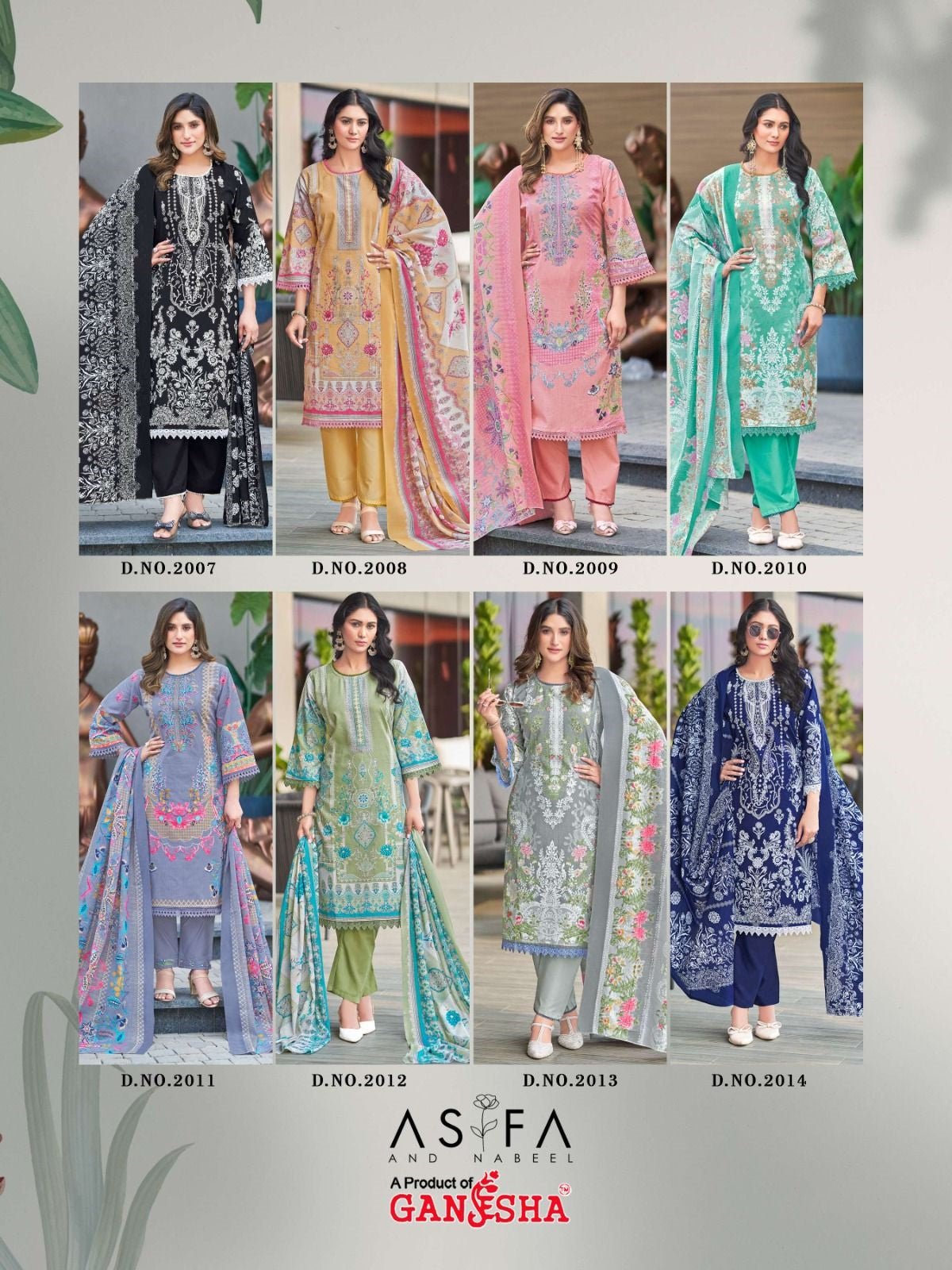 Asifa And Nabeel Vol 2 Ganesha Mix Cotton Karachi Salwar Suits Supplier Ahmedabad