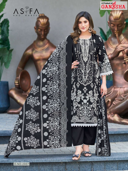 Asifa And Nabeel Vol 2 Ganesha Mix Cotton Karachi Salwar Suits Supplier Ahmedabad