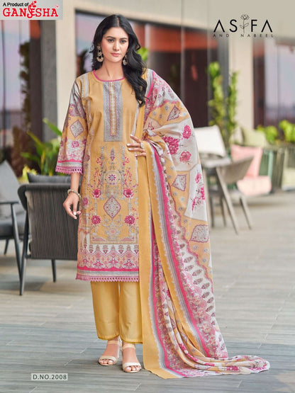 Asifa And Nabeel Vol 2 Ganesha Mix Cotton Karachi Salwar Suits Supplier Ahmedabad