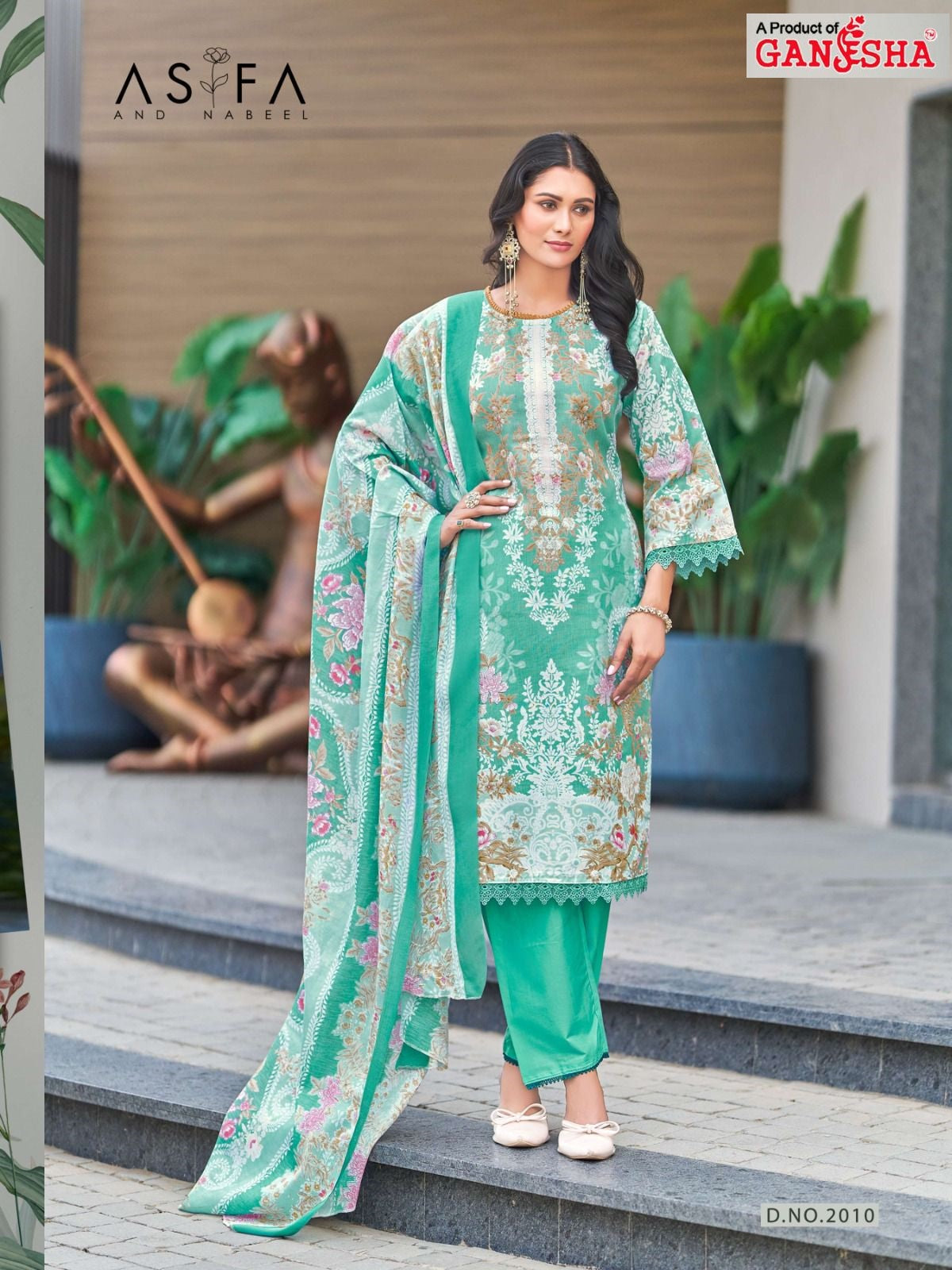 Asifa And Nabeel Vol 2 Ganesha Mix Cotton Karachi Salwar Suits Supplier Ahmedabad