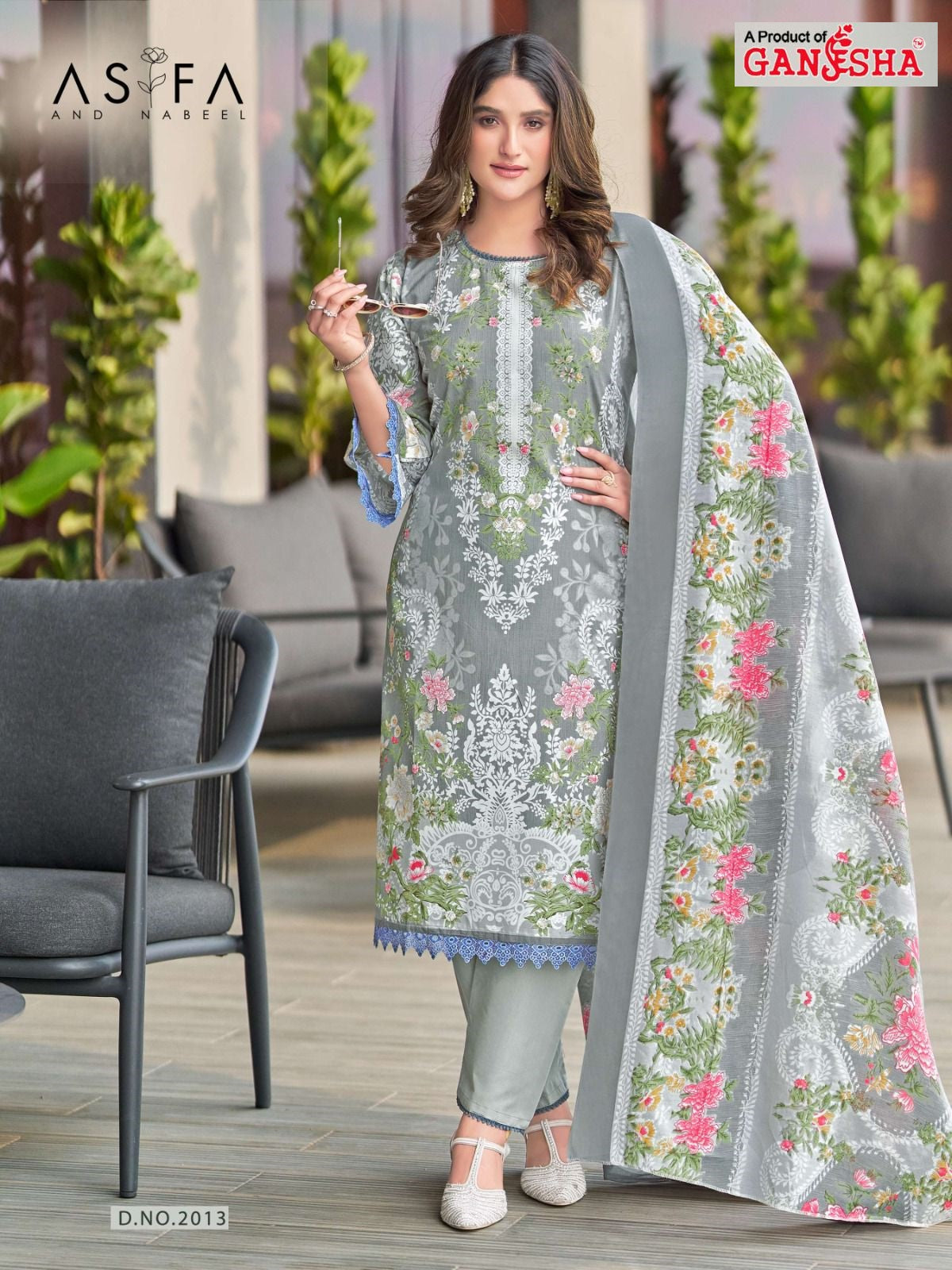 Asifa And Nabeel Vol 2 Ganesha Mix Cotton Karachi Salwar Suits Supplier Ahmedabad